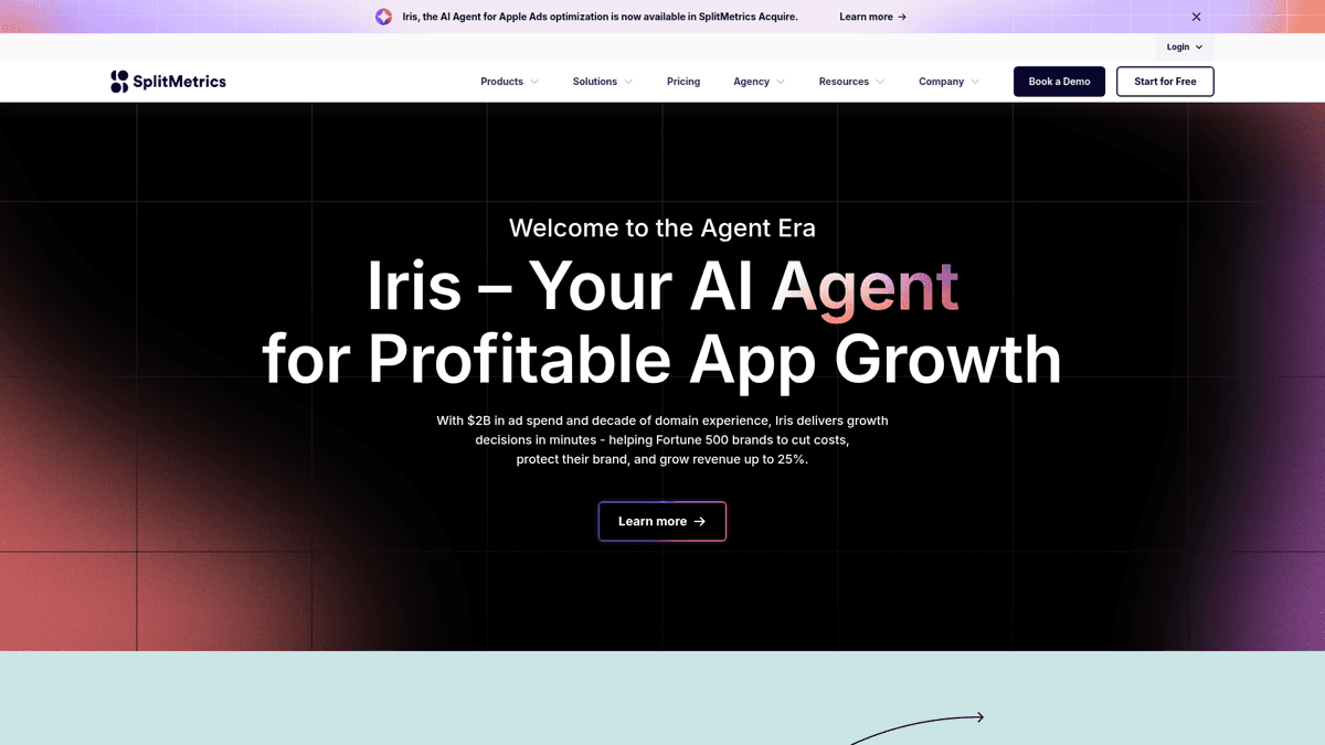 SplitMetrics dashboard for A/B testing App Store creatives
