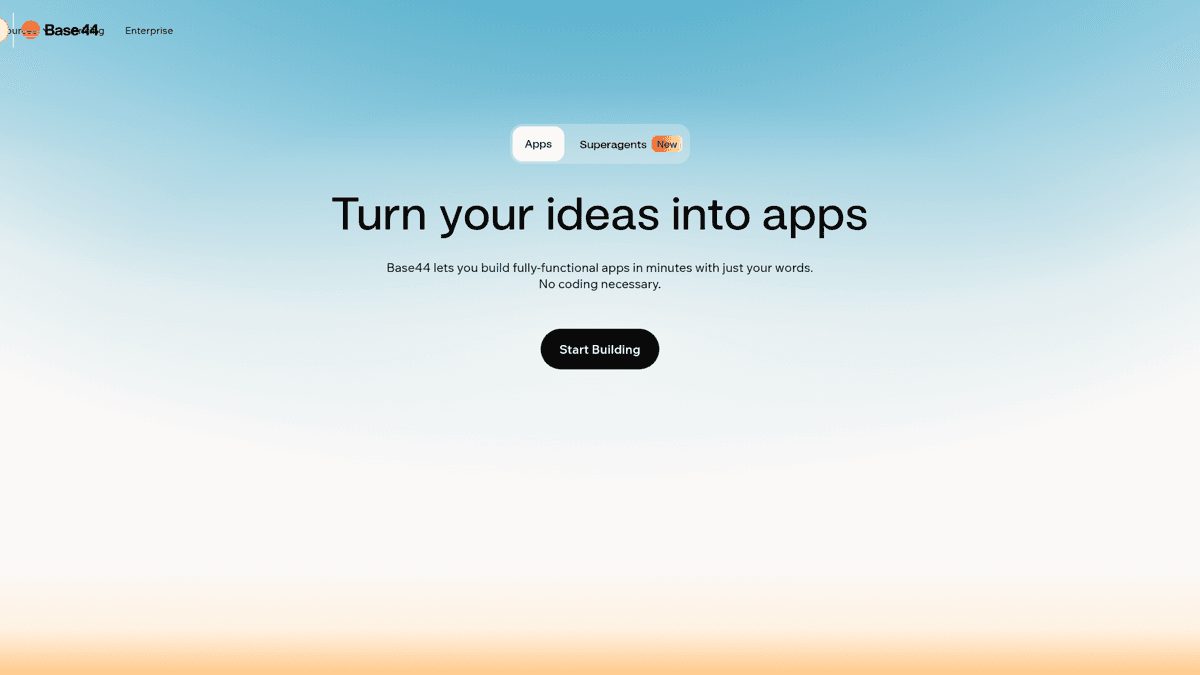 Base44 AI app builder interface
