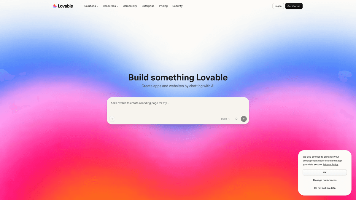 Lovable AI app builder interface