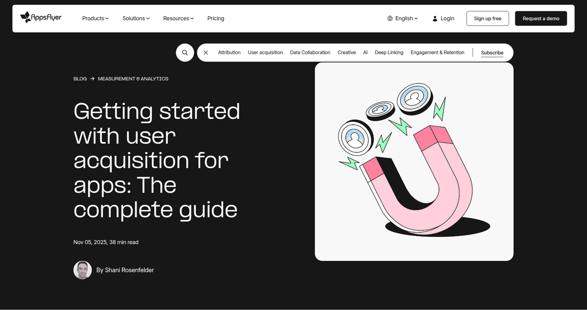 AppsFlyer's user acquisition guide is the bloated 8,500-word channel dump that misses indie reality