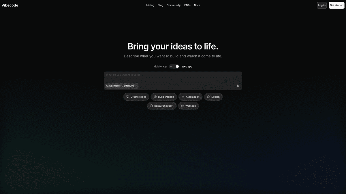 Vibecode App mobile app builder
